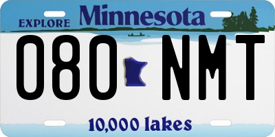 MN license plate 080NMT
