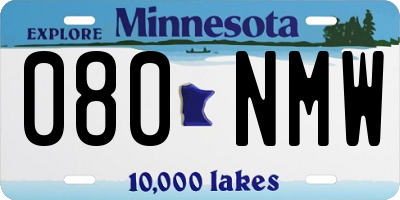 MN license plate 080NMW