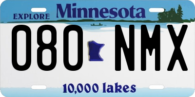 MN license plate 080NMX