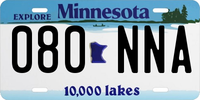 MN license plate 080NNA