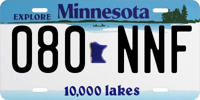 MN license plate 080NNF