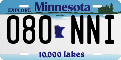 MN license plate 080NNI