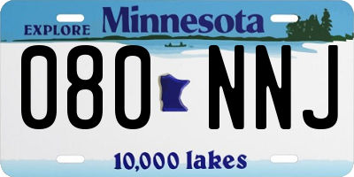 MN license plate 080NNJ