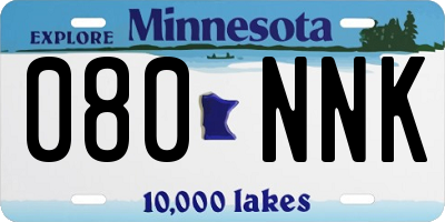 MN license plate 080NNK