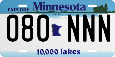 MN license plate 080NNN