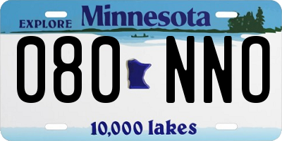 MN license plate 080NNO