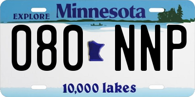 MN license plate 080NNP