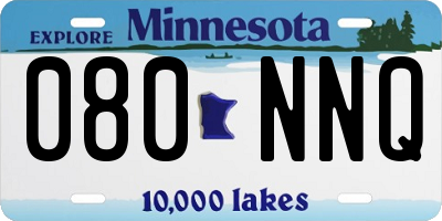 MN license plate 080NNQ