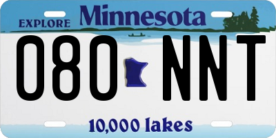 MN license plate 080NNT