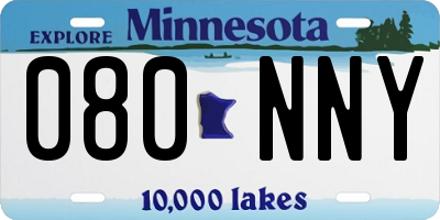 MN license plate 080NNY