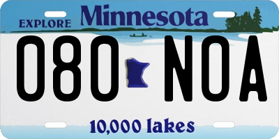 MN license plate 080NOA