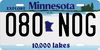 MN license plate 080NOG