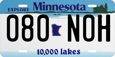 MN license plate 080NOH