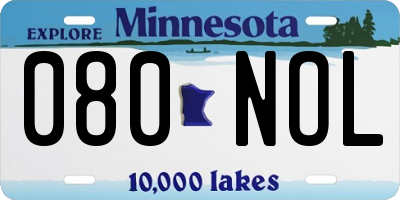 MN license plate 080NOL
