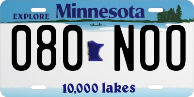 MN license plate 080NOO