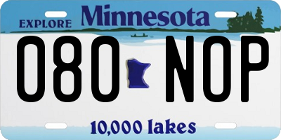 MN license plate 080NOP