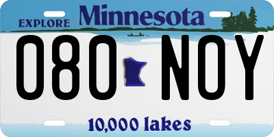 MN license plate 080NOY