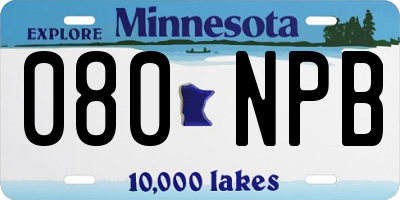 MN license plate 080NPB