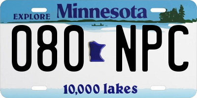 MN license plate 080NPC