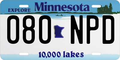 MN license plate 080NPD