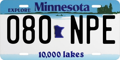 MN license plate 080NPE