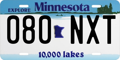 MN license plate 080NXT