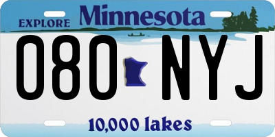 MN license plate 080NYJ