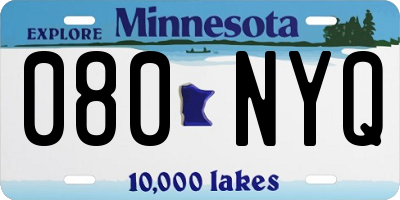 MN license plate 080NYQ