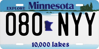 MN license plate 080NYY