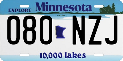 MN license plate 080NZJ
