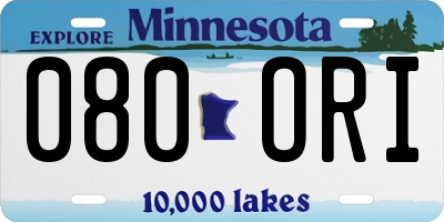 MN license plate 080ORI