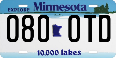 MN license plate 080OTD