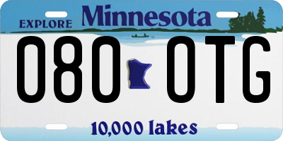 MN license plate 080OTG