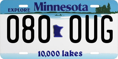 MN license plate 080OUG