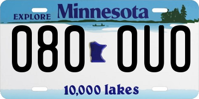 MN license plate 080OUO