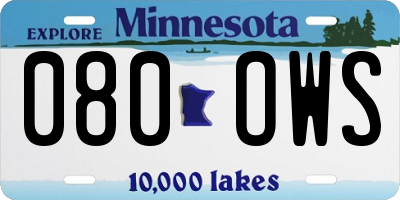 MN license plate 080OWS