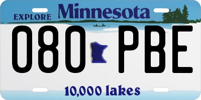 MN license plate 080PBE