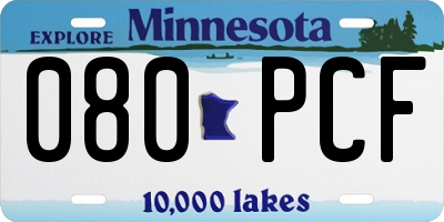 MN license plate 080PCF