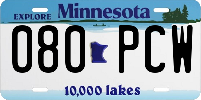 MN license plate 080PCW