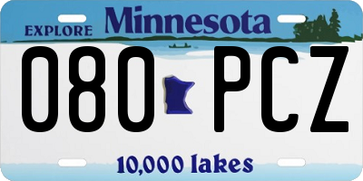 MN license plate 080PCZ