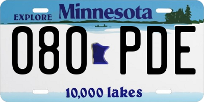 MN license plate 080PDE