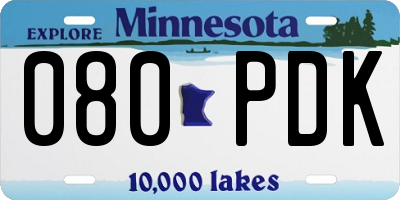 MN license plate 080PDK