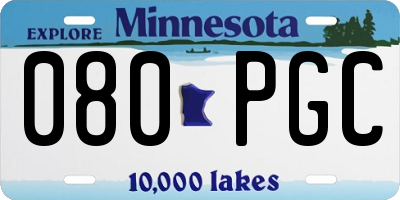 MN license plate 080PGC