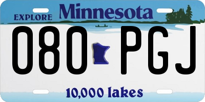 MN license plate 080PGJ