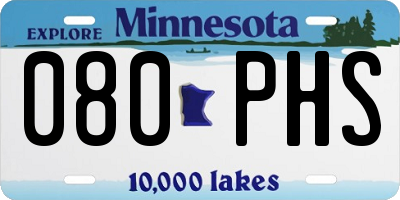 MN license plate 080PHS