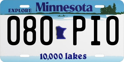 MN license plate 080PIO