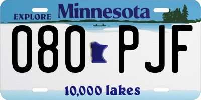 MN license plate 080PJF