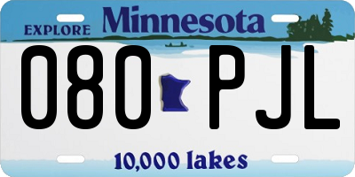 MN license plate 080PJL