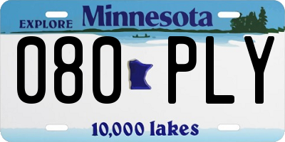 MN license plate 080PLY