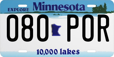 MN license plate 080POR